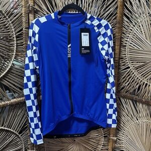Gore wear Torrent  Long Sleeve Jersey New Zip Up Blue XL Pockets Bike Cycling